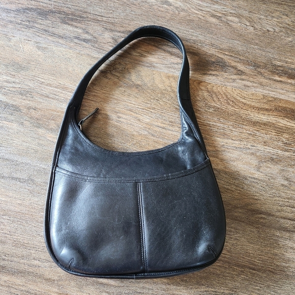 Coach Vintage Black Leather Ergo Hobo Bag #9033 Made In Hungary - Picture 1 of 10
